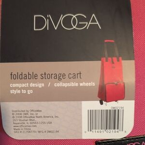 Red Foldable Storage Cart